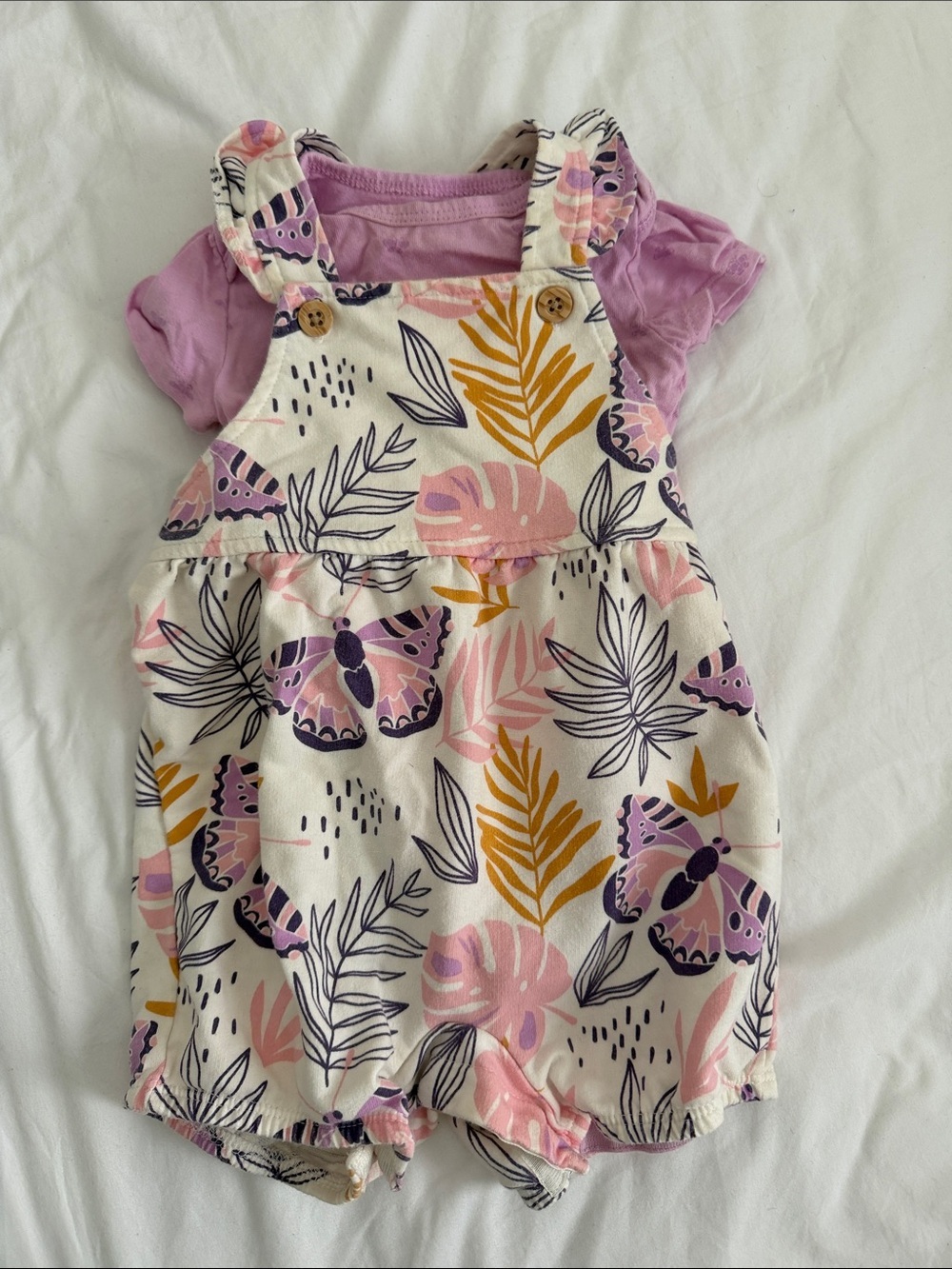 Baby Floral Butterfly Romper with Tee 9-12months